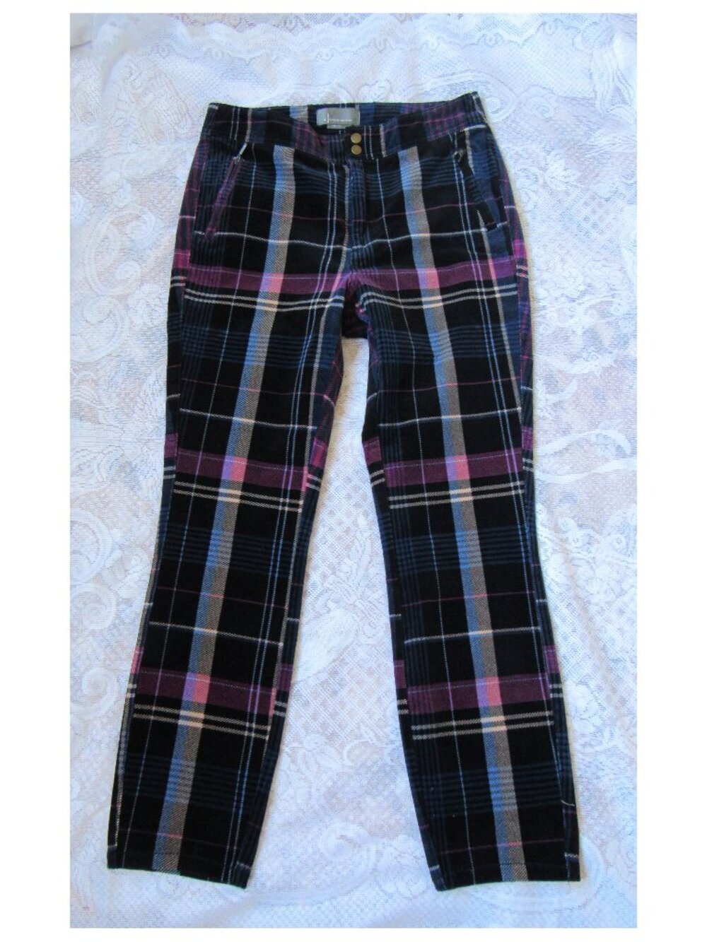Anthropologie Pants, Cotton, sz, 32, Black/Navy/Rose
